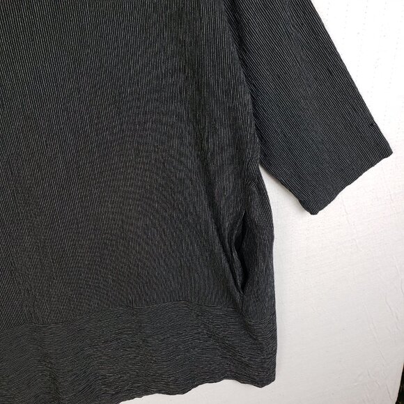 EILEEN FISHER Tunic Dress Organic Cotton Tencel Crepe Mini Stripe size M Relaxed - Picture 9 of 9
